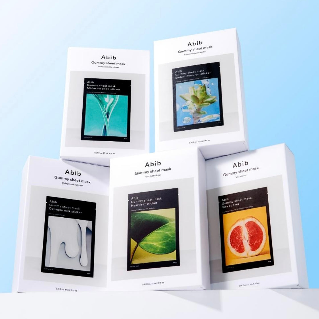Abib - Abib Gummy Sheet Mask Sticker pack – Heartleaf / Sedum Hyaluron / Madecassoside / Collagen Milk / Vita